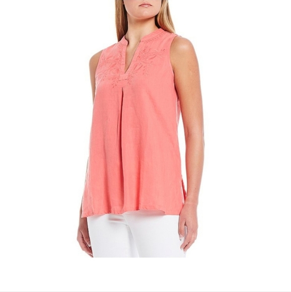 ๐ NWT TOMMY BAHAMA Embroidered Tunic Women's Size S/P Top Tutti Frutti Peach ๐ - Picture 10 of 10